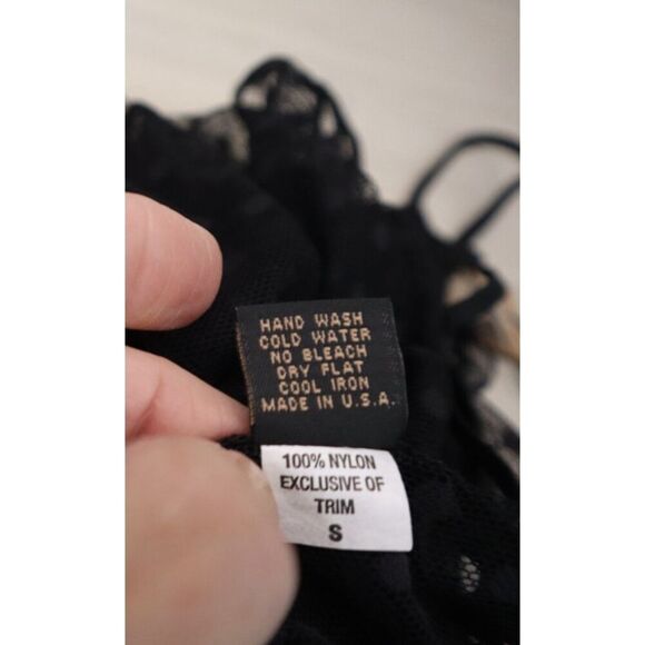 Only Hearts 8938 Women's Sz S Black Sheer Polka Dots Coucou Brigitte Bodysuit - Picture 5 of 7